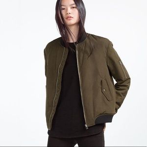 zara olive bomber jacket